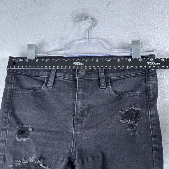 American Eagle Skinny Jeans Women's Size 4R Distressed Next Level Stretch Black - Picture 7 of 12